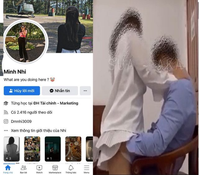 Minh Nhi sinh viên đại học tài chính chịch với trai