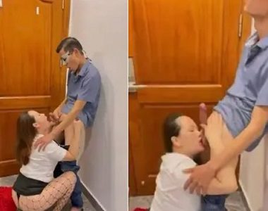 Bà chị dâm mút cu ngay ngoài cửa