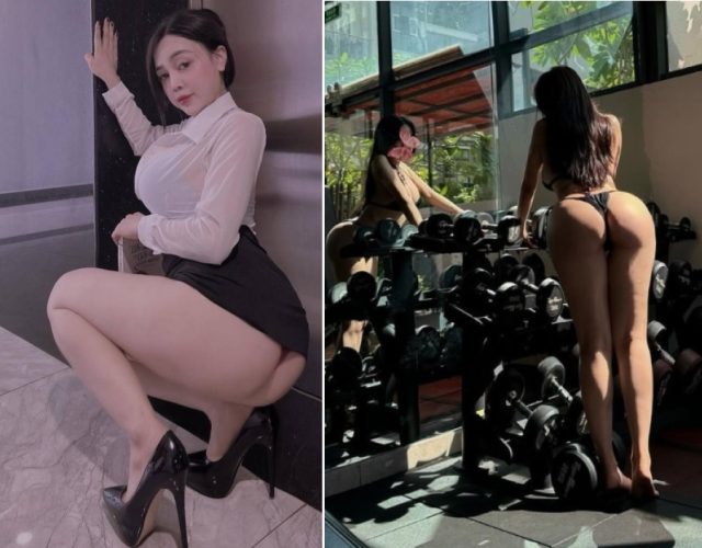 Gymer đít bự nằm tận hưởng cu dài